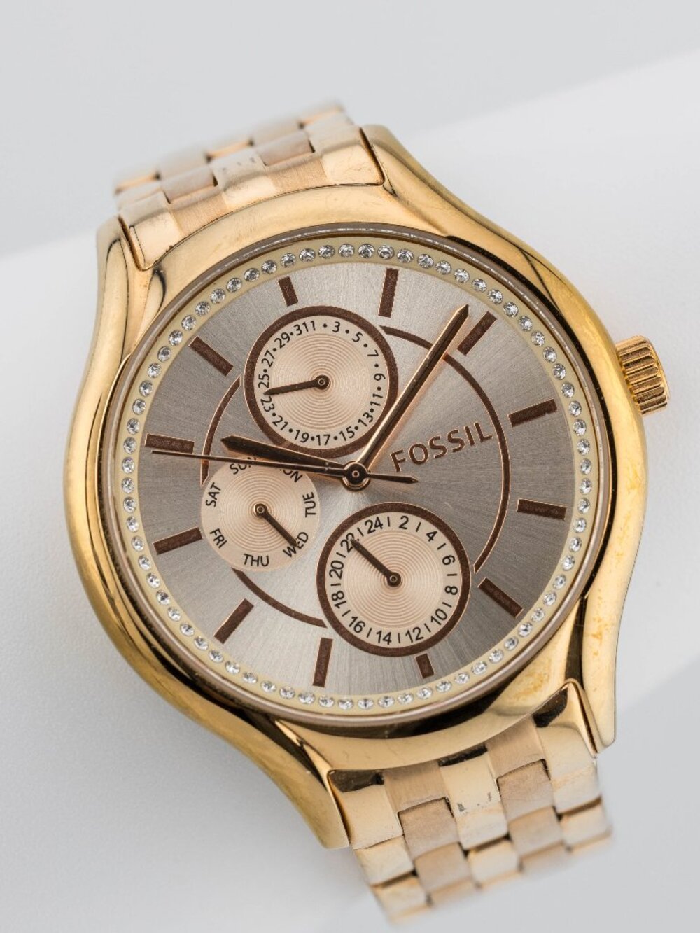 Fossil Daydreamer BQ1581 40mm Gold Tone Quartz Analog Women's Watch New Battery